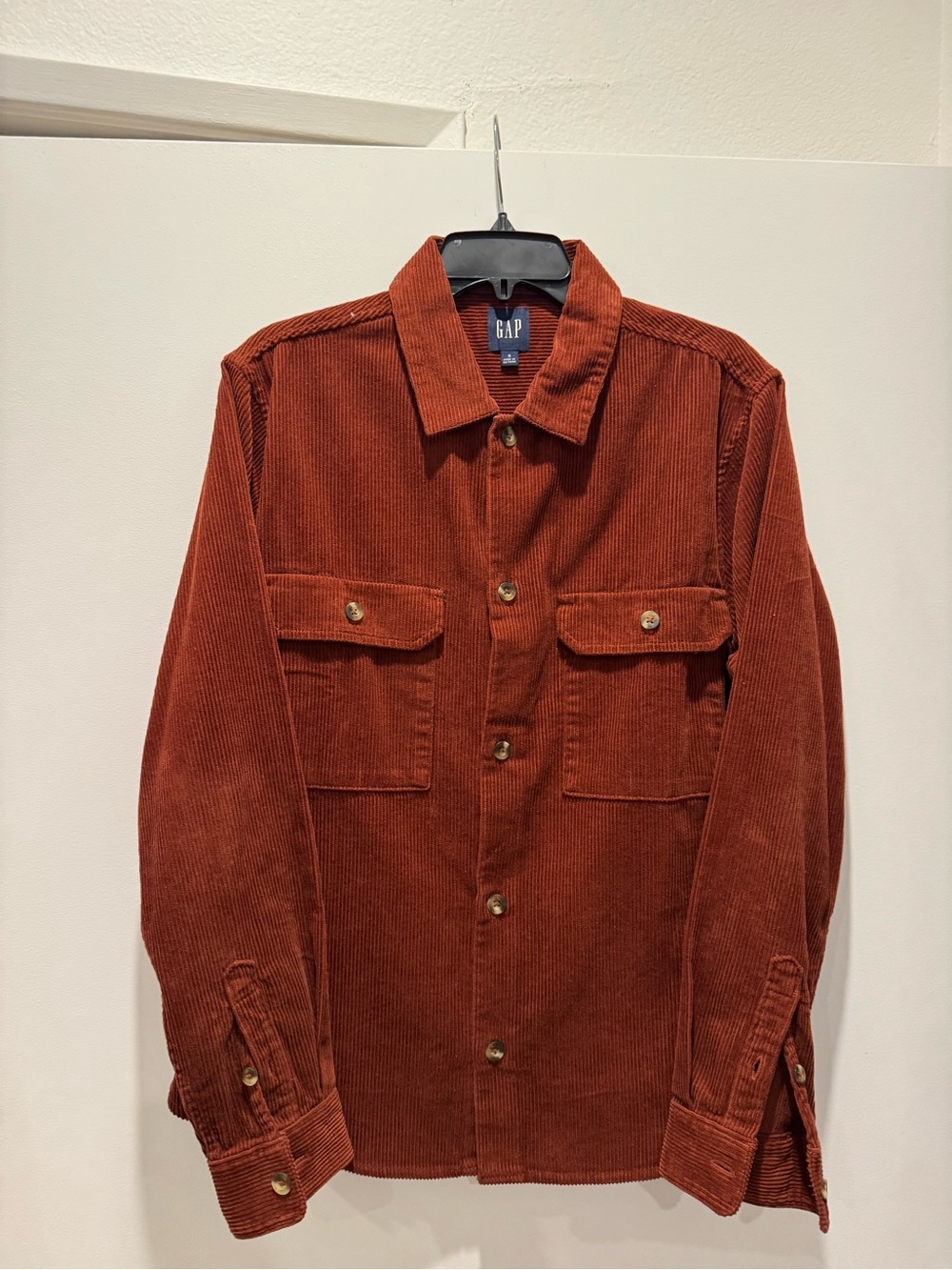 GAP Women's Corduroy Button-Down Shirt‎ - Rust Brown